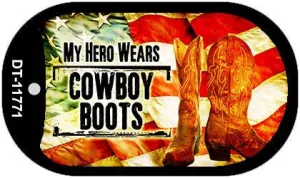 Hero Wears Cowboy Boots Novelty Metal Dog Tag Necklace DT-11771