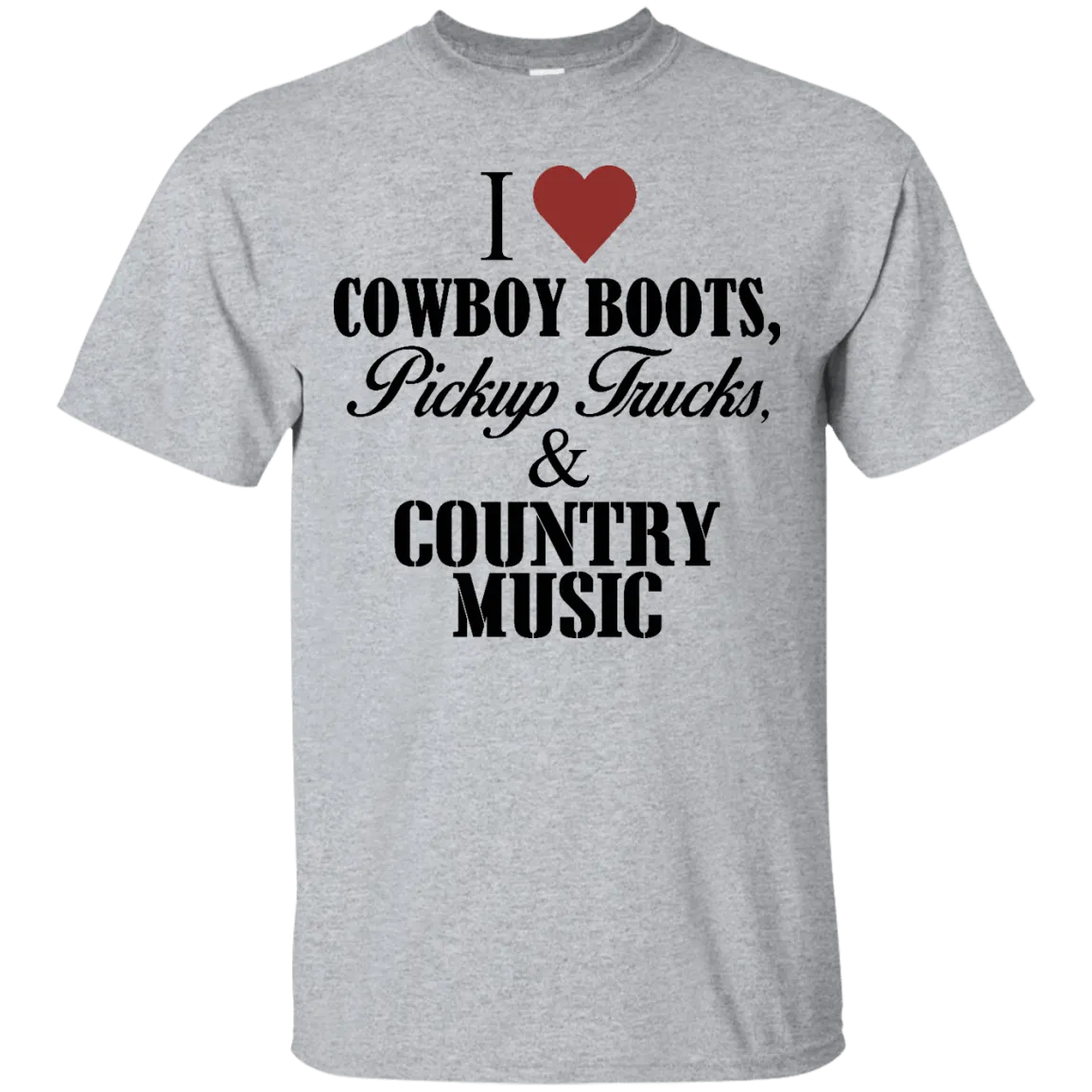 I Love Cowboy Boots T-Shirt