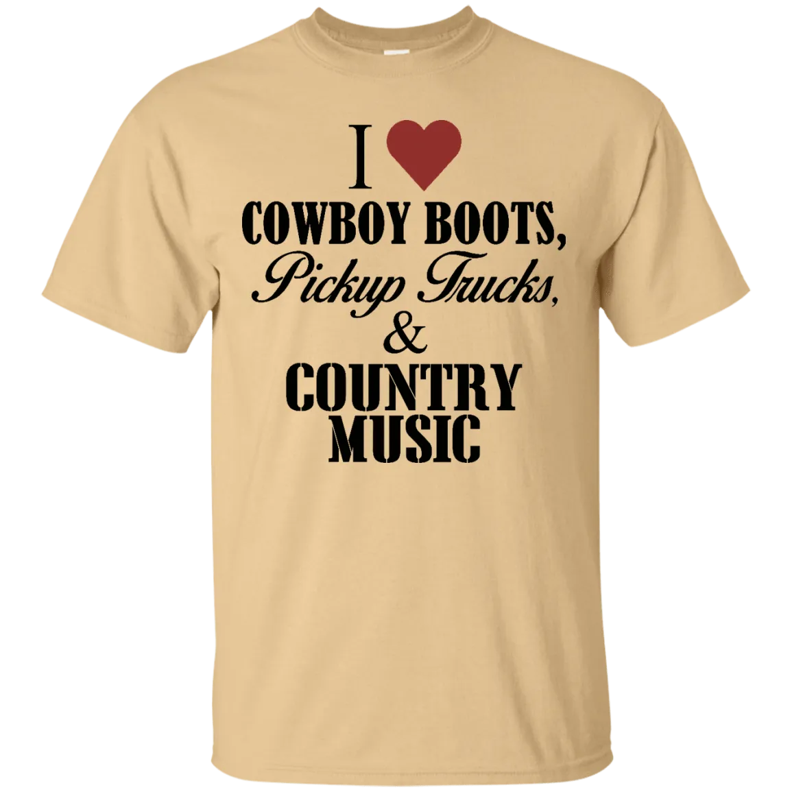 I Love Cowboy Boots T-Shirt