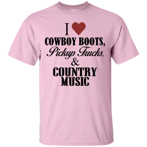 I Love Cowboy Boots T-Shirt
