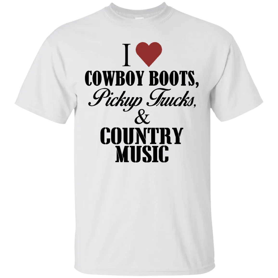 I Love Cowboy Boots T-Shirt