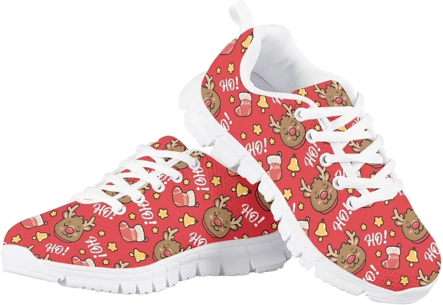INSTANTARTS Girls Running Shoes Lace Up Mesh Sneakers for Kids Toddler Black White Sole