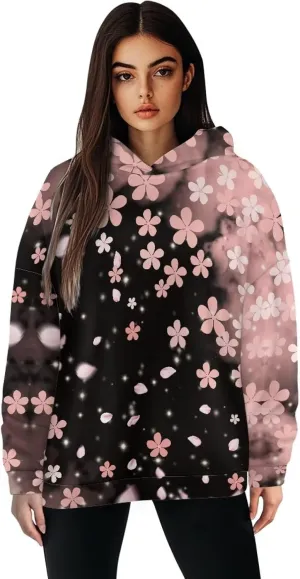 JEOCODY Women Oversized Hoodie Casual Long Sleeve Graphic Hooded Sweatshirt Size S-2XL