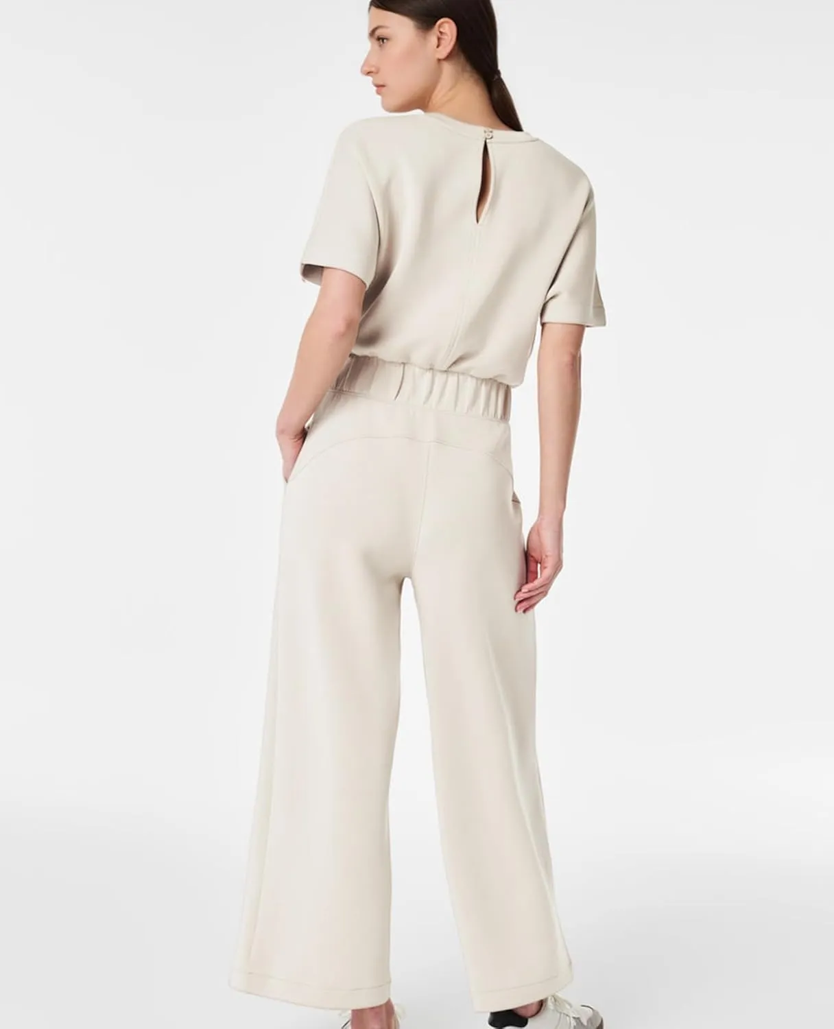 Jumpsuits for Women Casual Short Sleeve Cropped Wide Leg Pants Summer Loose One Piece Romper Jumpers Outfits