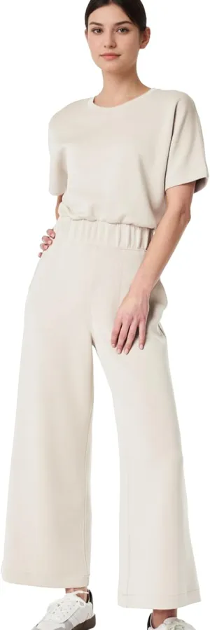 Jumpsuits for Women Casual Short Sleeve Cropped Wide Leg Pants Summer Loose One Piece Romper Jumpers Outfits