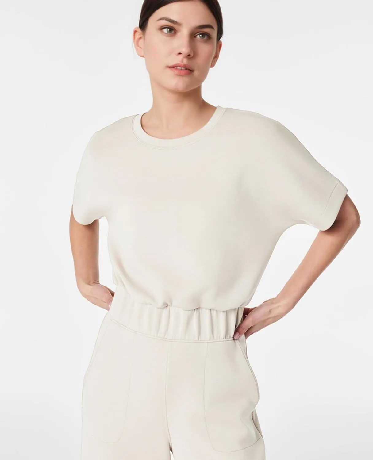 Jumpsuits for Women Casual Short Sleeve Cropped Wide Leg Pants Summer Loose One Piece Romper Jumpers Outfits