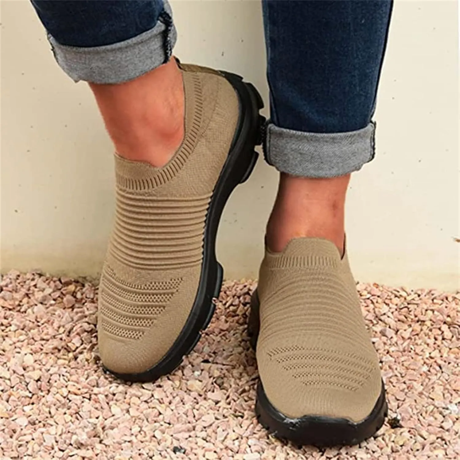 Ladmiple Womens Tennis Shoes Slip On Walking Breathable Running Shoes Lightweight Mesh Gym Non Slip Workout Sneakers