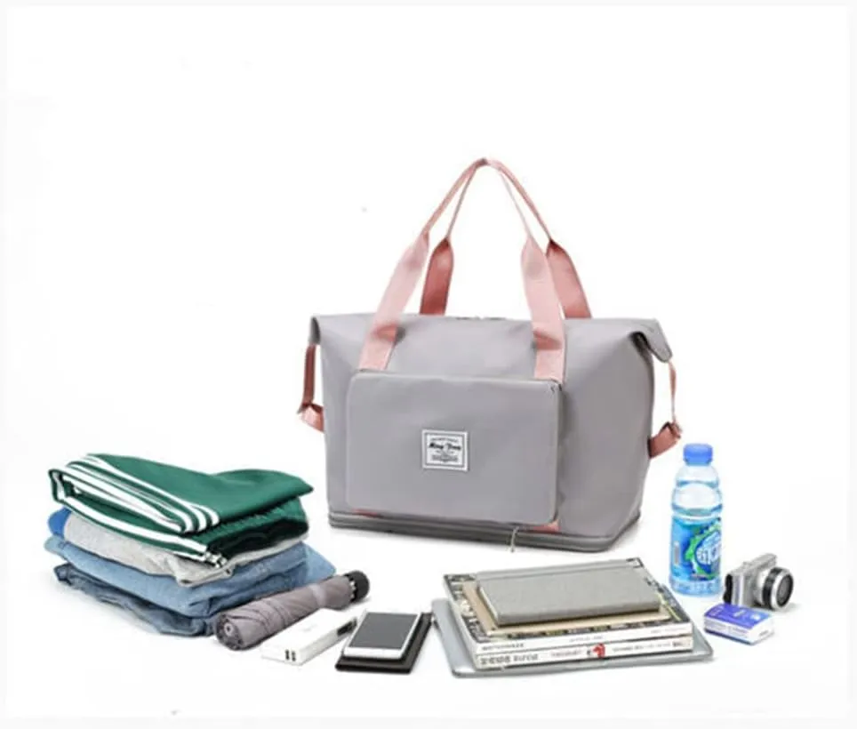 LAPRBY Gym Bag for Women Men Travel Duffel Bags Weekender Bags for Women Drybag Waterproof Bag High-capacity and Shoe Bag (Pink)