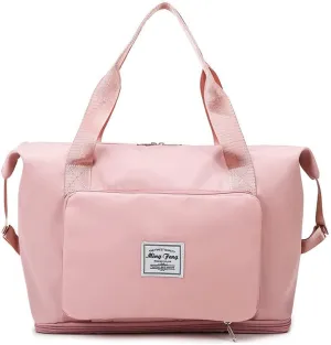 LAPRBY Gym Bag for Women Men Travel Duffel Bags Weekender Bags for Women Drybag Waterproof Bag High-capacity and Shoe Bag (Pink)