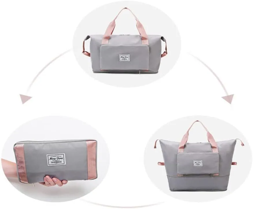 LAPRBY Gym Bag for Women Men Travel Duffel Bags Weekender Bags for Women Drybag Waterproof Bag High-capacity and Shoe Bag (Pink)
