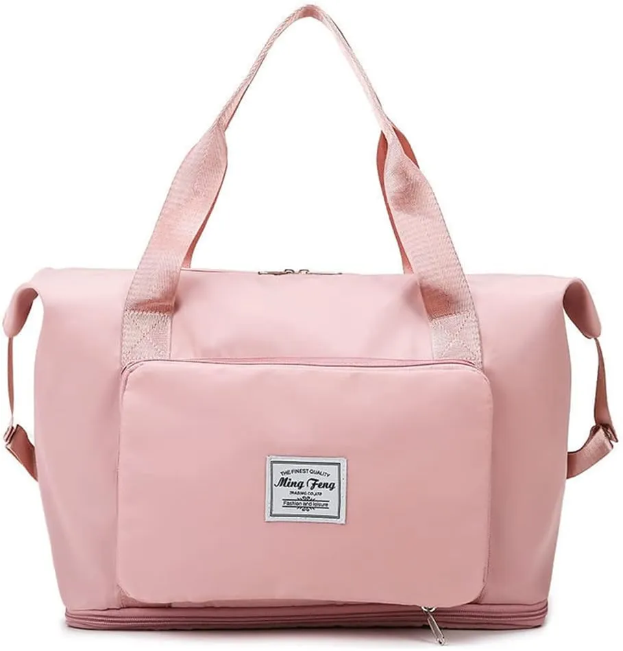 LAPRBY Gym Bag for Women Men Travel Duffel Bags Weekender Bags for Women Drybag Waterproof Bag High-capacity and Shoe Bag (Pink)