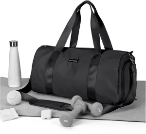 Large Duffel Travel Bag for Women Sports Gym Waterproof Weekend Shoulder Night with Wet Things Pocket Lightweight Hospital Bag for Transport Hiking, H-black