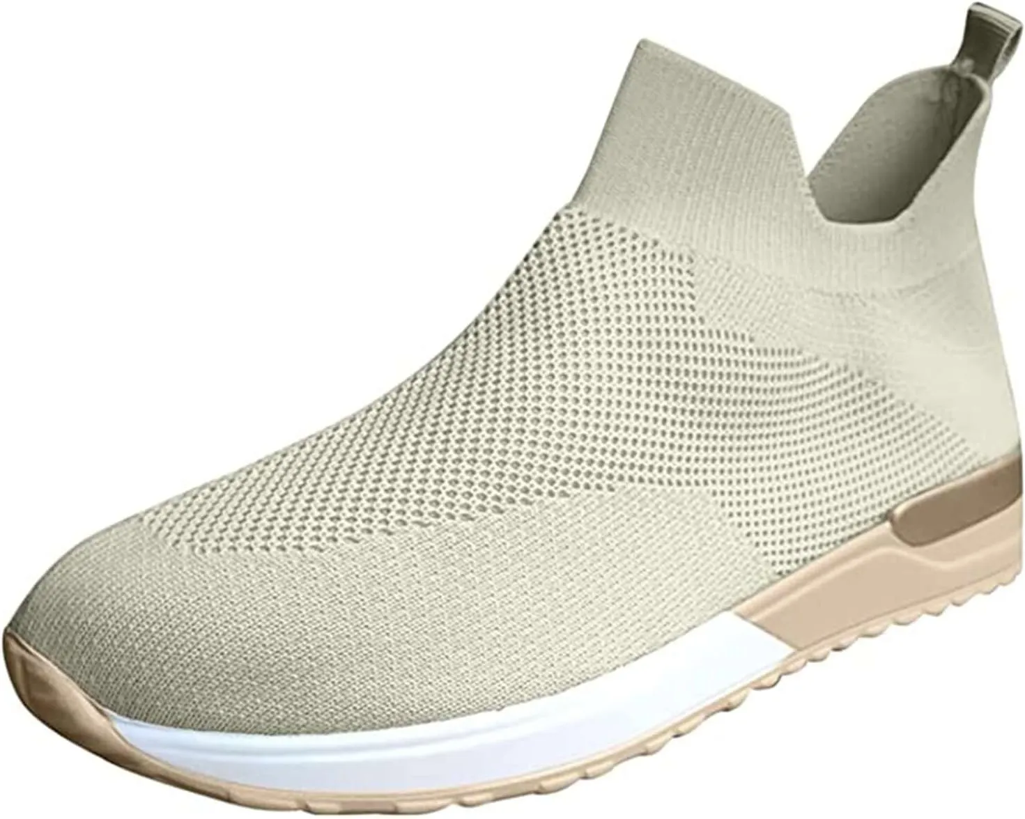 Lausiuoe Slip On Sneakers Women Wide Width Walking Tennis Shoes Running Casual Comfortable Mesh Athletic Gym Sock Shoes