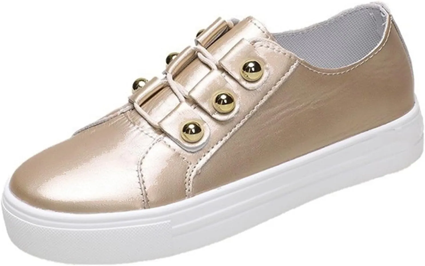 Lausiuoe Women's Fashion Sneakers Slip On Comfortable Casual Walking Shoes Classic Fall Low Top Canvas Flat Loafers