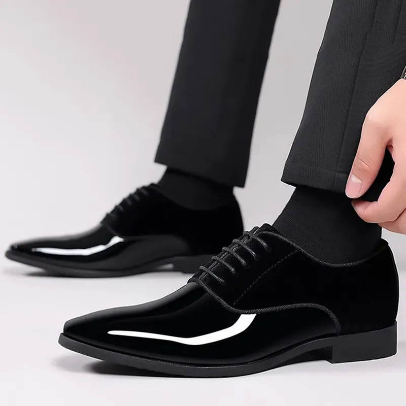 Leather Shoes for Men Casual Business Shoes Lace Up.
