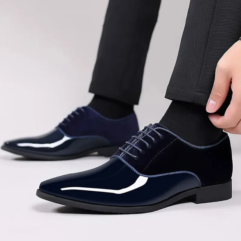 Leather Shoes for Men Casual Business Shoes Lace Up.