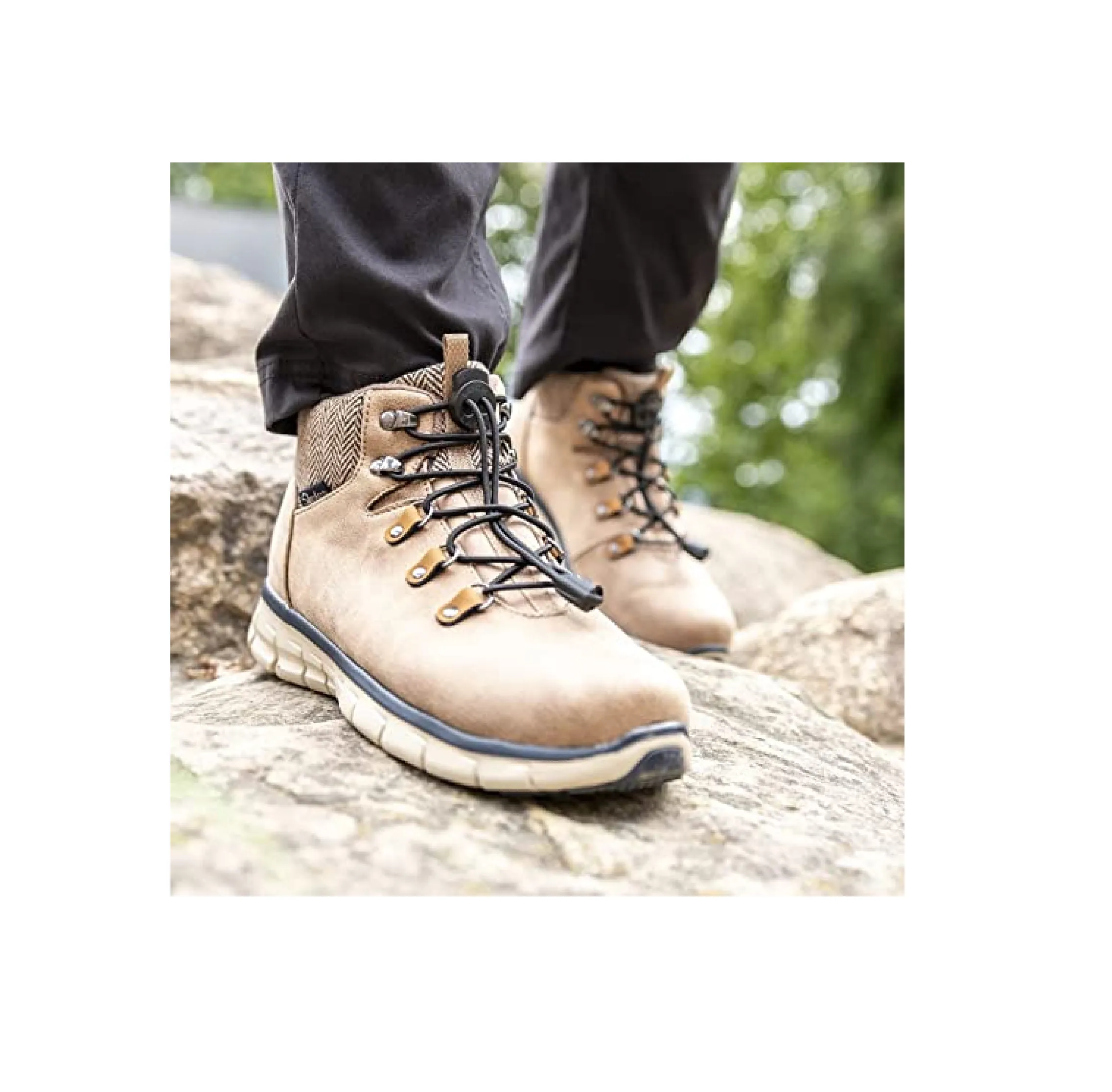 Lock Laces for Boots (2 Pair) Premium Heavy Duty Elastic No Tie Boot Laces for Boots and Shoes