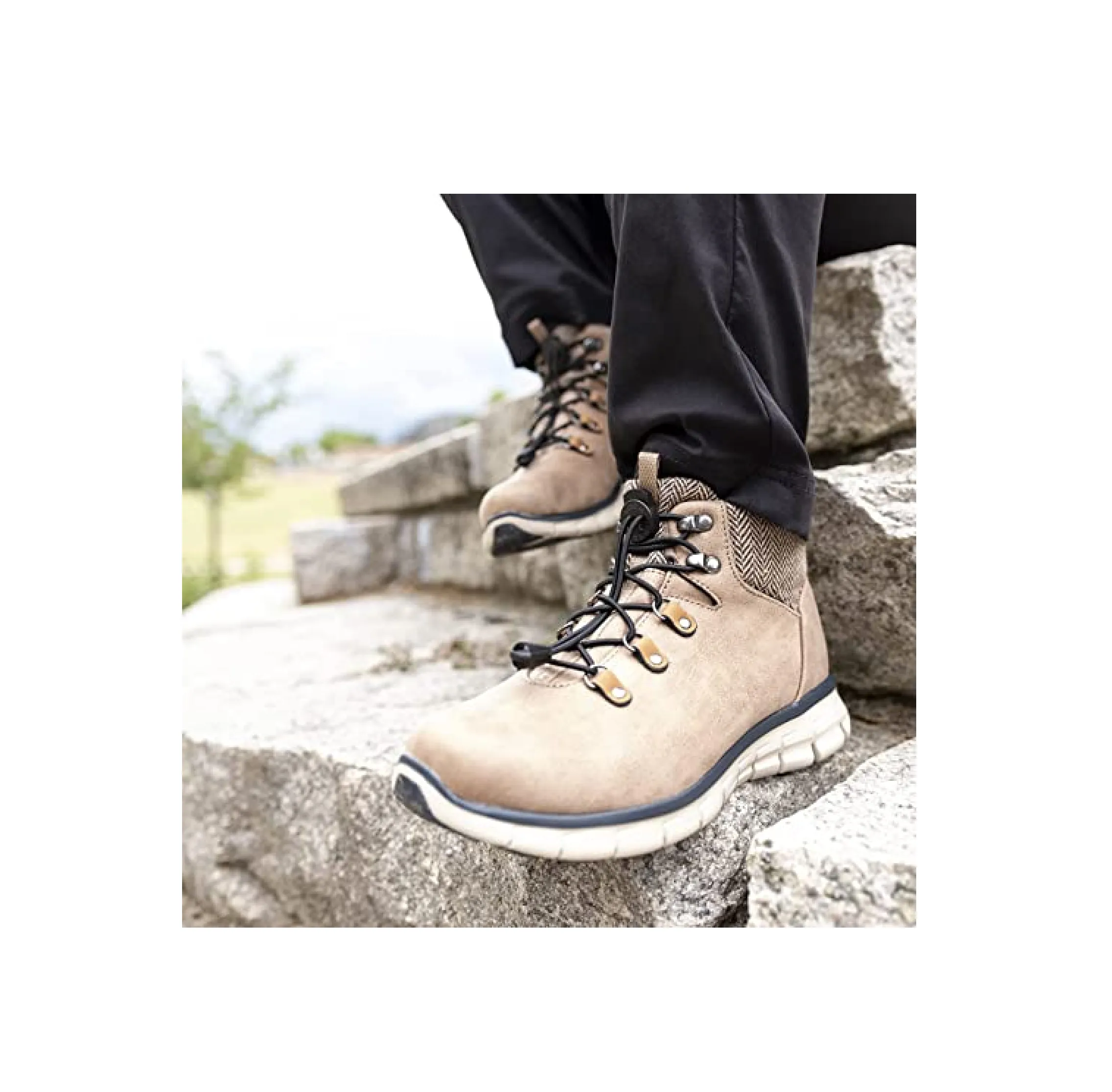 Lock Laces for Boots (2 Pair) Premium Heavy Duty Elastic No Tie Boot Laces for Boots and Shoes