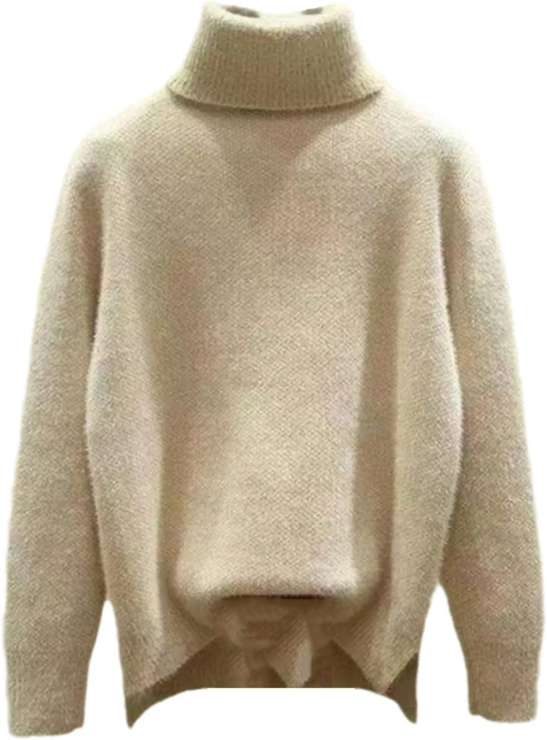 Loose Knit Sweater Women's Pullover Elegant Cashmere Pullover Turtleneck Winter Oversized Long Sleeve Top