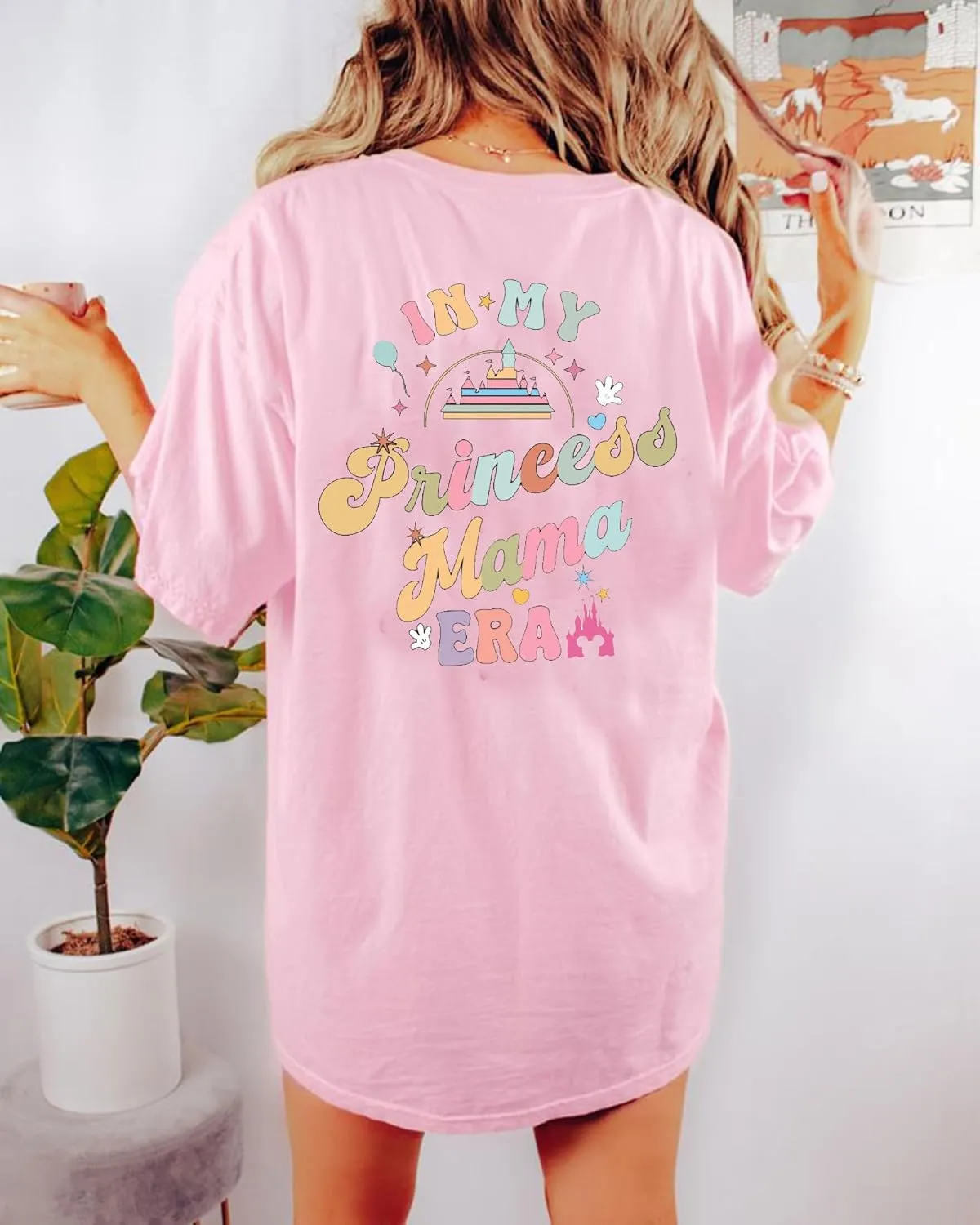Magic Kingdom Shirts for Women: Magical Princess T Shirt Castle Holiday Graphic Tees in My Mama Era Oversized Tops