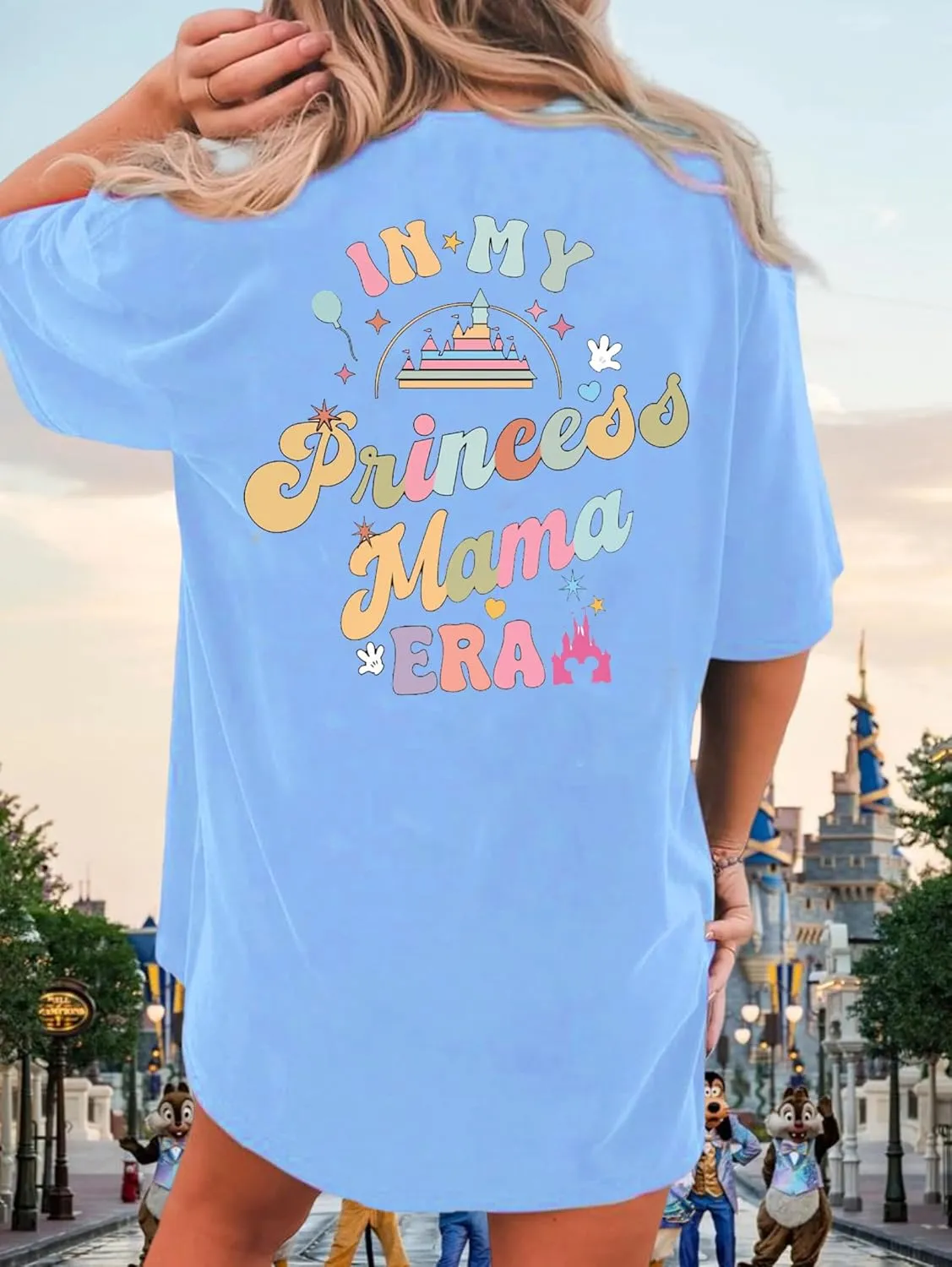 Magic Kingdom Shirts for Women: Magical Princess T Shirt Castle Holiday Graphic Tees in My Mama Era Oversized Tops