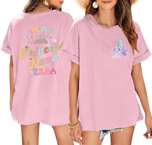 Magic Kingdom Shirts for Women: Magical Princess T Shirt Castle Holiday Graphic Tees in My Mama Era Oversized Tops