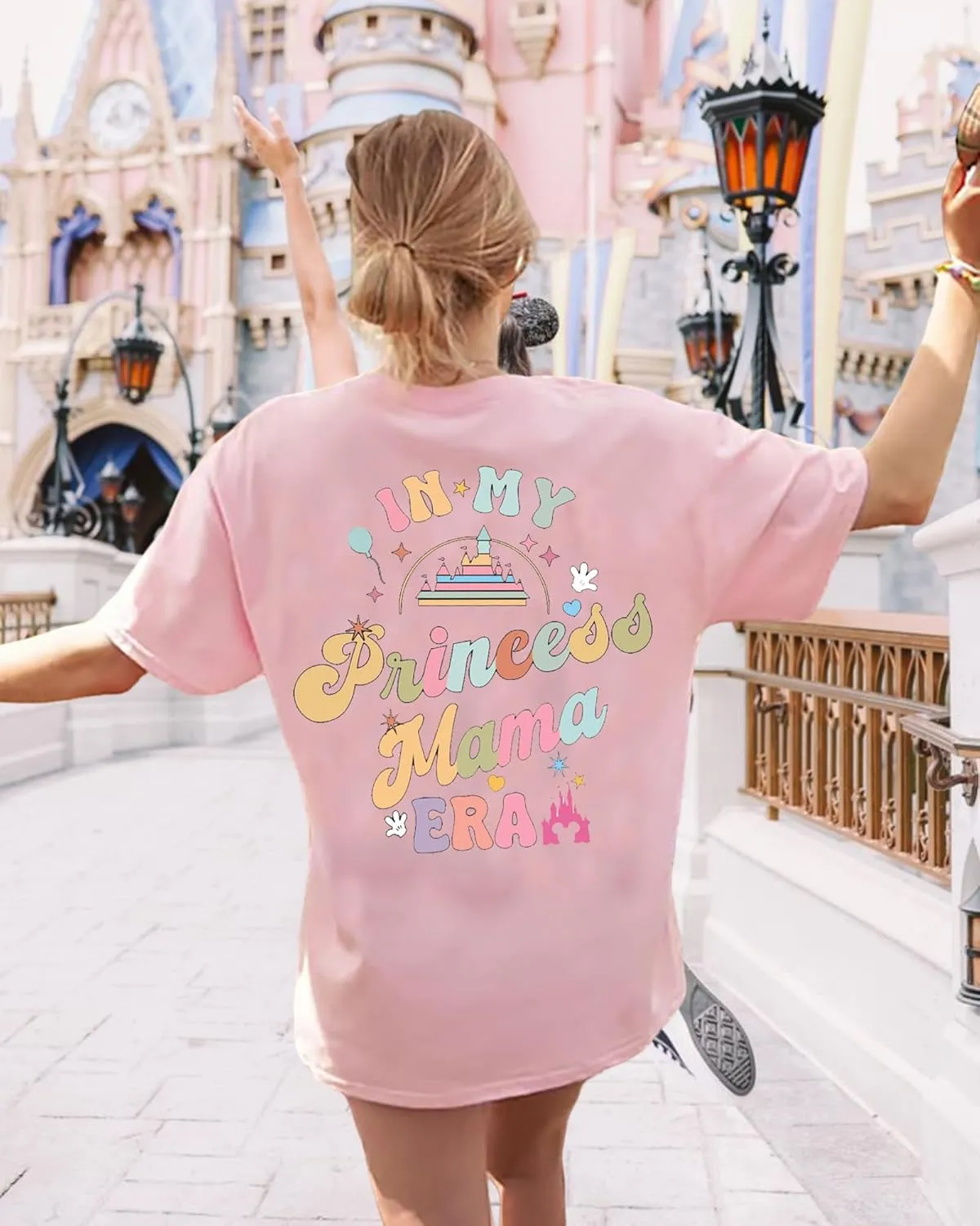 Magic Kingdom Shirts for Women: Magical Princess T Shirt Castle Holiday Graphic Tees in My Mama Era Oversized Tops