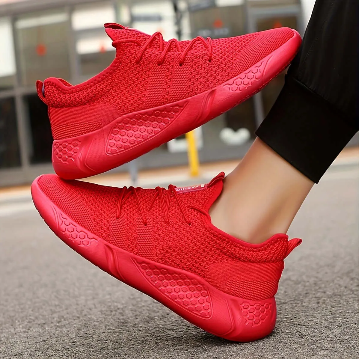 Men's Breathable Knit Sneakers: Lightweight Casual Shoes
