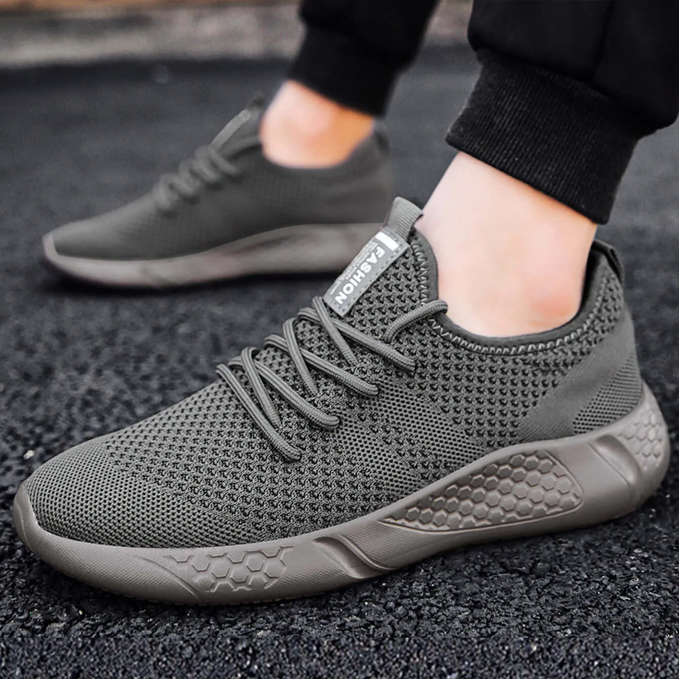 Men's Breathable Knit Sneakers: Lightweight Casual Shoes