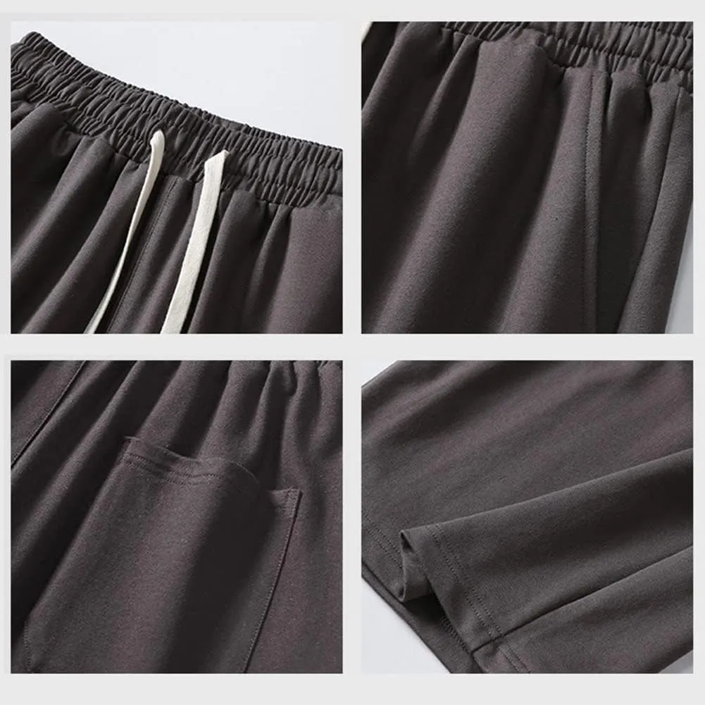 Mens Cotton Casual Lounge Shorts Jogger Athletic Workout Gym Sweat Shorts