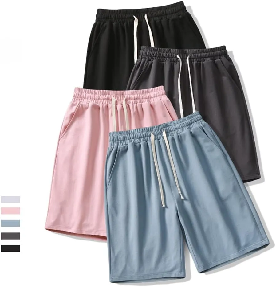 Mens Cotton Casual Lounge Shorts Jogger Athletic Workout Gym Sweat Shorts