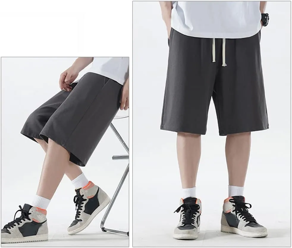 Mens Cotton Casual Lounge Shorts Jogger Athletic Workout Gym Sweat Shorts