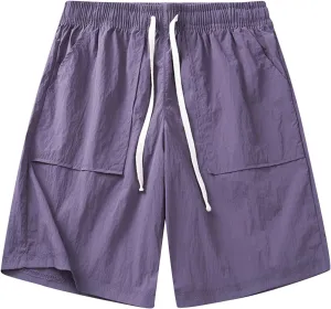 Men's Cotton Shorts Casual Elastic Waist Drawstring Lightweight Workout Lounge Beach Jersey Sweat Shorts
