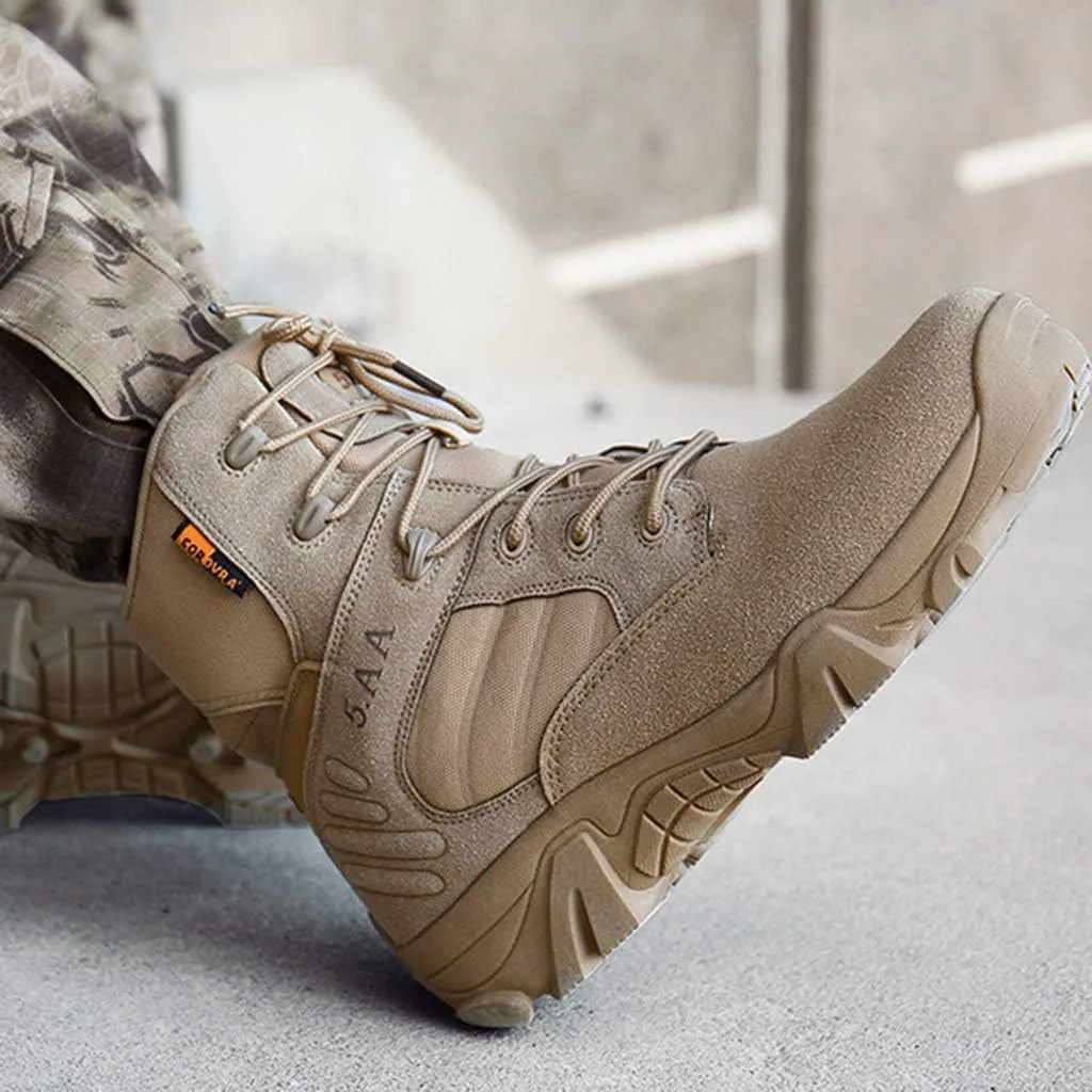 Men's Desert Tactical Boots High-Tops Military Combat Boots Outdoor Work Walking Training Shoes, Sand- 47/UK12.5/US 13