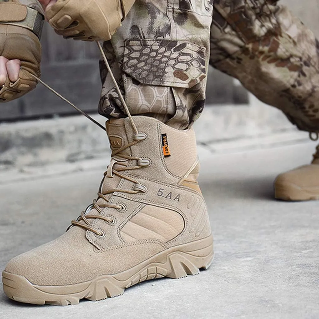Men's Desert Tactical Boots High-Tops Military Combat Boots Outdoor Work Walking Training Shoes, Sand- 47/UK12.5/US 13