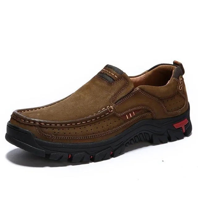 Men's leather outdoor breathable sneakers