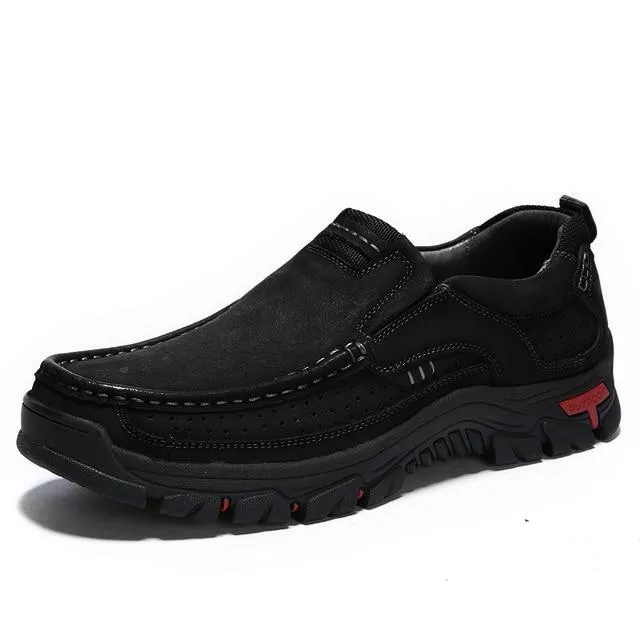 Men's leather outdoor breathable sneakers