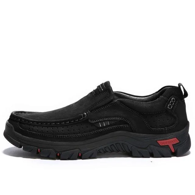 Men's leather outdoor breathable sneakers