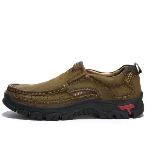 Men's leather outdoor breathable sneakers