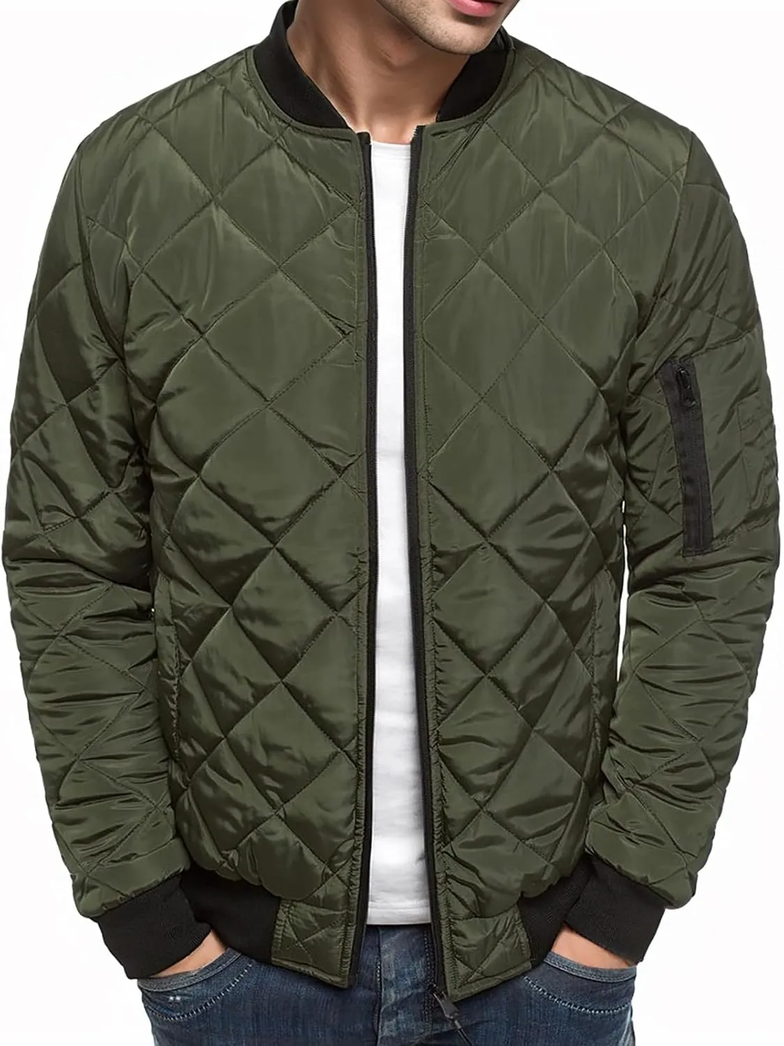 Men'S Puffer Down Jackets Lightweight Warm Coat Solid Color Thick Winter Outwear With Pockets For Travel Ski S-3XL