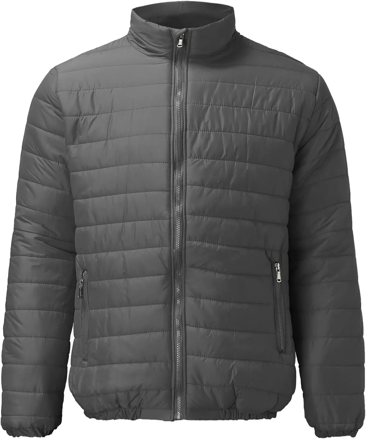 Men'S Puffer Down Jackets Lightweight Warm Coat Solid Color Thick Winter Outwear With Pockets For Travel Ski S-3XL