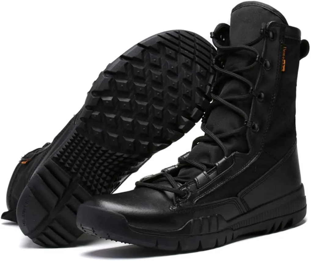 Men's Special Combat Boots, High-Tops Mountaineering Off-Road Tactical Boots Outdoor Jungle Military Training Shoes,Black- 44/UK 9.5/US 10