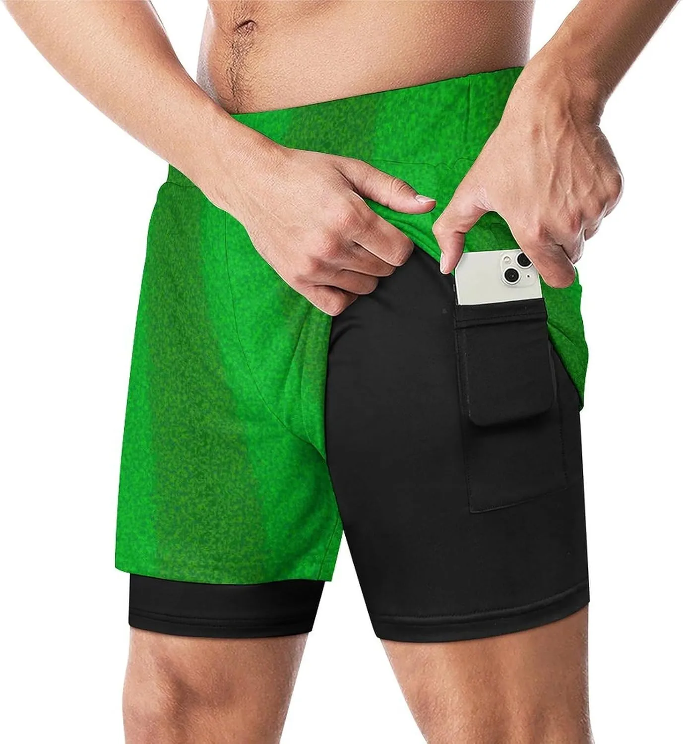 Men's Swim Trunks Grass-Texture-Pattern Quick Dry Board Shorts, XX-Large
