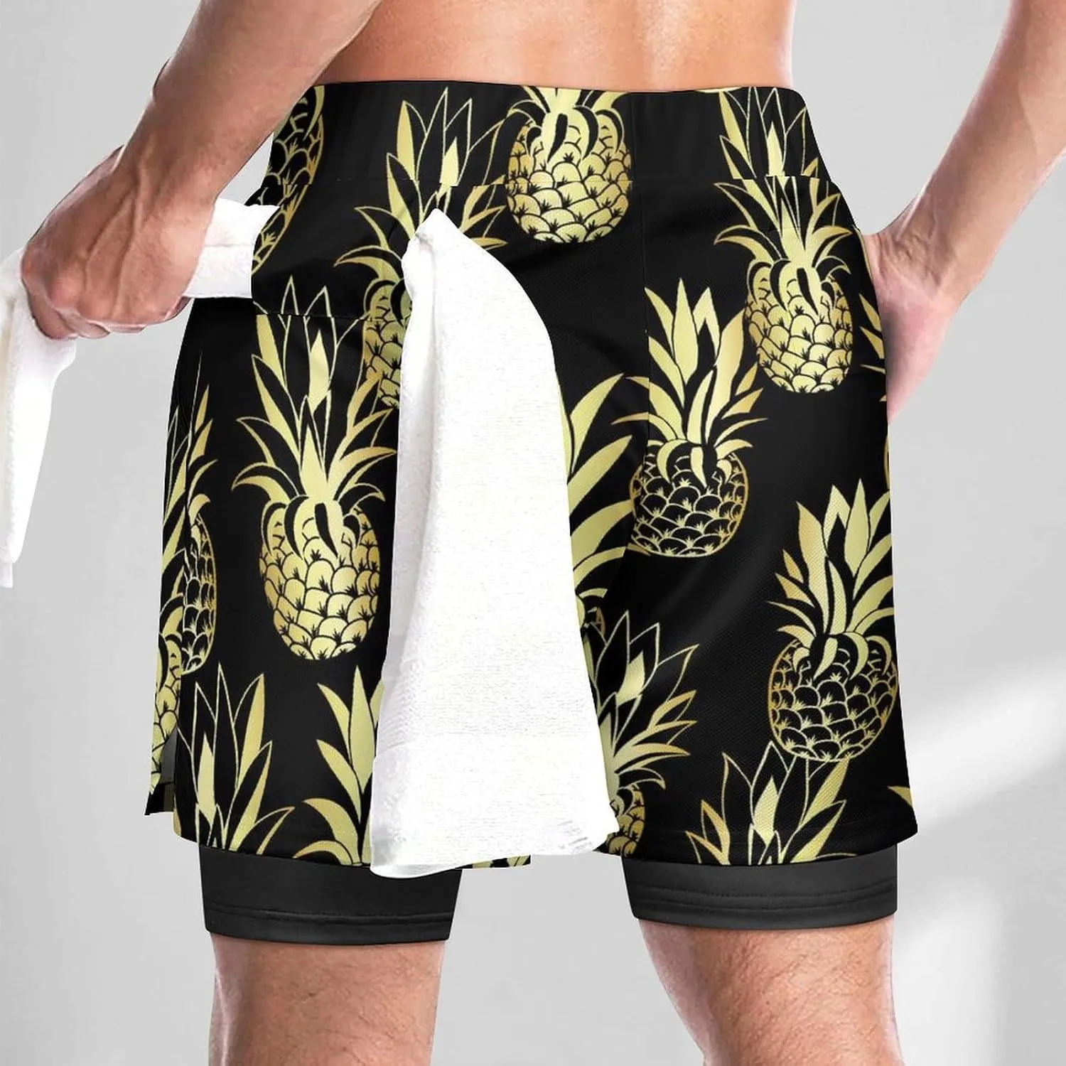 Men's Swim Trunks Grass-Texture-Pattern Quick Dry Board Shorts, XX-Large
