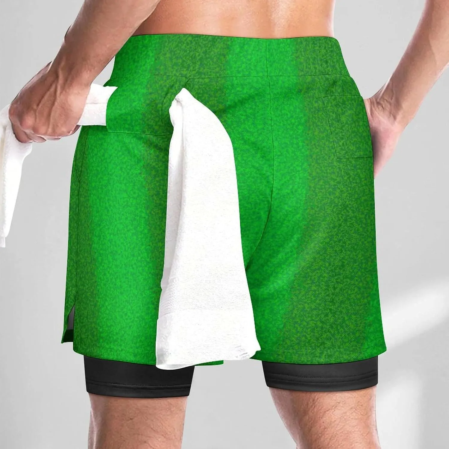 Men's Swim Trunks Grass-Texture-Pattern Quick Dry Board Shorts, XX-Large