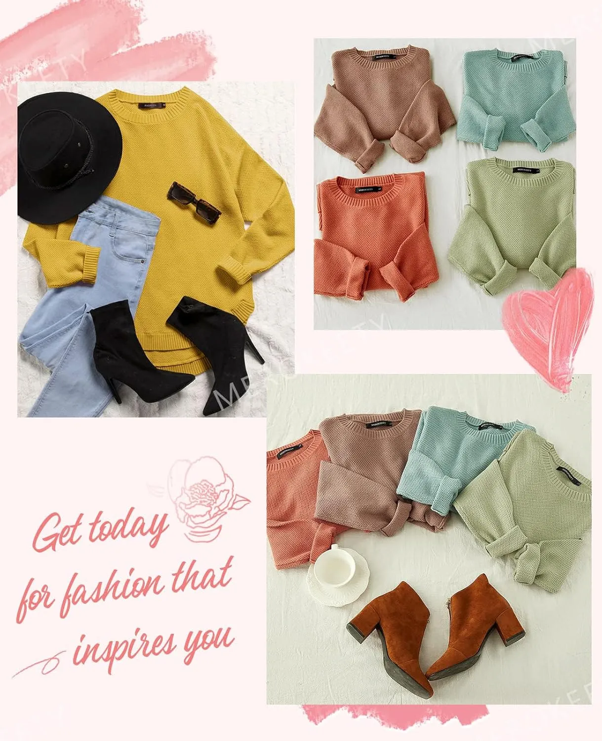 MEROKEETY Women's 2025 Fall Long Balloon Sleeve Crew Neck Sweater Tops Waffle Knit Soft Pullover Jumper