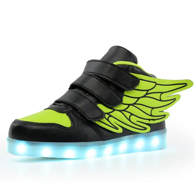 New Summer Children Breathable Sneakers Fashion Sport Led Usb Luminous Lighted Shoes for Kids Running Boys Casual Girls Flats