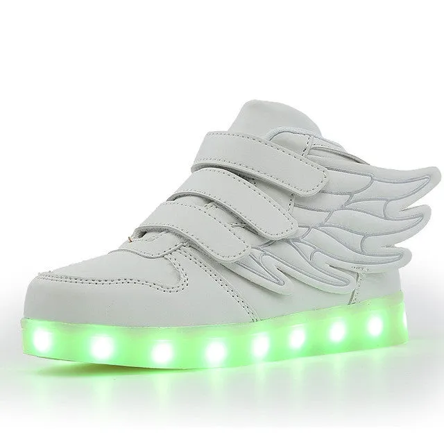 New Summer Children Breathable Sneakers Fashion Sport Led Usb Luminous Lighted Shoes for Kids Running Boys Casual Girls Flats