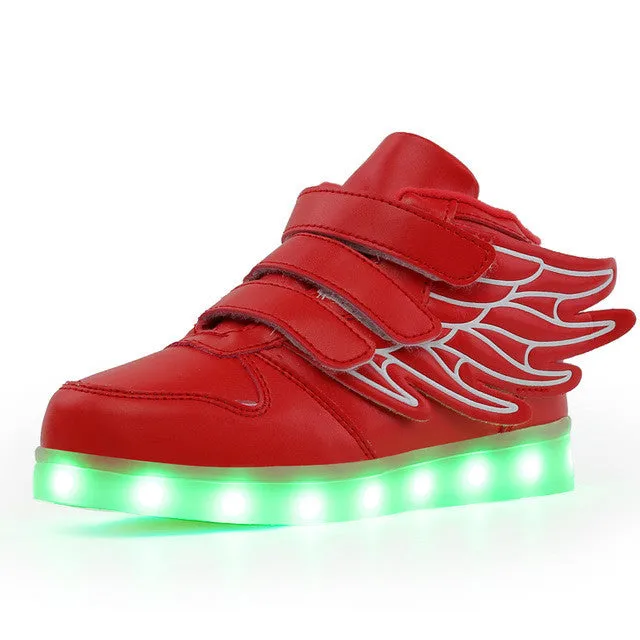 New Summer Children Breathable Sneakers Fashion Sport Led Usb Luminous Lighted Shoes for Kids Running Boys Casual Girls Flats