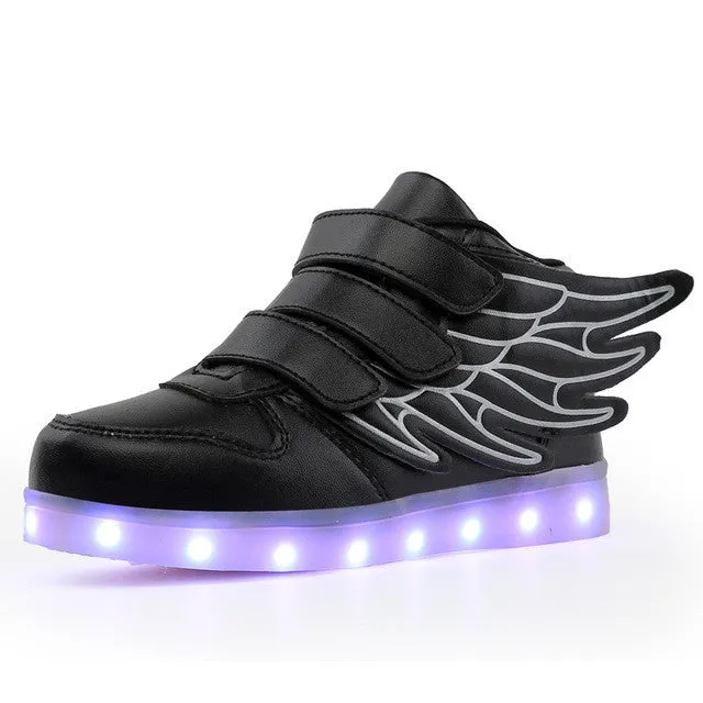 New Summer Children Breathable Sneakers Fashion Sport Led Usb Luminous Lighted Shoes for Kids Running Boys Casual Girls Flats
